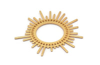 Gold Sun Charm, 2 Gold Plated Brass Sun Charms, Findings, Earrings, Pendants (46x1mm) D1234 Q0844