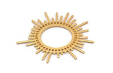 Gold Sun Charm, 2 Gold Plated Brass Sun Charms, Findings, Earrings, Pendants (46x1mm) D1234 Q0844