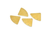 Pirinç Geometrik Tılsım, 4 Delikli 12 Ham Pirinç Fan Bağlantısı, Küpeler, Bulgular (18x26x0,60 mm) D902
