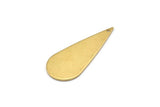 Brass Drop Charm, 8 Raw Brass Drop Charms With 1 Hole, Earrings, Findings (34x14x1mm) D1372