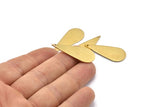 Brass Drop Charm, 8 Raw Brass Drop Charms With 1 Hole, Earrings, Findings (34x14x1mm) D1372