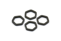 Siyah Altıgen Tılsım, 50 Oksitlenmiş Siyah Pirinç Altıgen Yüzük Tılsımı (8x1mm) BS 1219 S175