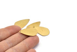 Brass Drop Charm, 12 Raw Brass Drop Charms With 1 Hole, Earrings, Findings (27x16x0.80mm) D1221