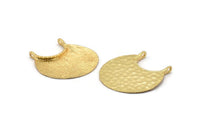 Ethnic Crescent Pendant, 1 Gold Plated Brass Ethnic Crescent Pendants With 2 Loops (34x22x1mm) U110 Q0338