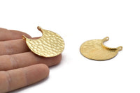 Ethnic Crescent Pendant, 1 Gold Plated Brass Ethnic Crescent Pendants With 2 Loops (34x22x1mm) U110 Q0338