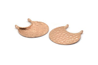 Ethnic Crescent Pendant, 1 Rose Gold Plated Brass Ethnic Crescent Pendants With 2 Loops (34x22x1mm) U110 Q0338