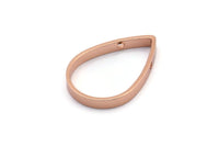 Gül Altın Damla Konnektörü, 2 delikli 4 Gül Altın Kaplama Pirinç Damla Konnektörü (25x17x3mm) BS 2321 Q0590