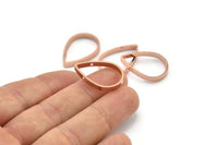 Gül Altın Damla Konnektörü, 2 delikli 4 Gül Altın Kaplama Pirinç Damla Konnektörü (25x17x3mm) BS 2321 Q0590