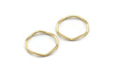 Gold Circle Rings, 12 Gold Plated Brass Wavy Circle Rings, Charms (16.5x0.80mm) BS 1757 Q1042