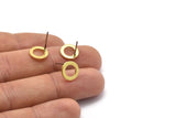 Brass Circle Earring, 10 Raw Brass Circle Stud Earrings (10x0.90mm) D1570 A1383