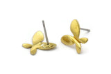 Brass Butterfly Earring, 12 Raw Brass Butterfly Stud Earrings (10mm) BS 1278 A2179