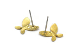 Brass Butterfly Earring, 12 Raw Brass Butterfly Stud Earrings (10mm) BS 1278 A2179