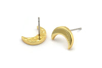 Altın Ay Küpe, 4 Altın Kaplama Pirinç Hilal Ay Küpe (12x4x2mm) N1588