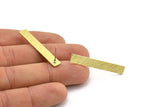Brass Rectangle Earring, 6 Textured Raw Brass Rectangle Stud Earrings (41x6x0.90mm) M998 A1991