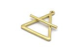 Brass Element Charm, 2 Raw Brass Air Element Symbol Charms With 1 Loop (26x25mm) N1972