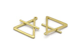 Brass Element Charm, 2 Raw Brass Air Element Symbol Charms With 1 Loop (26x25mm) N1972