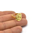 Brass Royal Ring, Raw Brass Royal Rings With 1 Stone Settings - Pad Size 4mm N1991