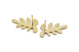 Gold Leaf Earring, 4 Gold Plated Brass Leaf Stud Earrings, Findings (24x15x1.2mm) N1469