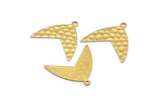 Brass Fish Tail Charm, 24 Hammered Raw Brass Fish Tail Charms With 1 Loop, Earrings, Findings (20x17x0.60mm) D970