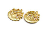Gold Solar System, 1 Gold Plated Brass Solar System Pendant With 1 Loop, Findings, Earring Findings (36.5x33x4mm) BS 1987