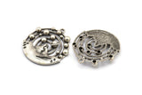 Antique Silver Solar System, Antique Silver Plated Brass Solar System Pendant With 1 Loop, Earring Findings (36.5x33x4mm) BS1987