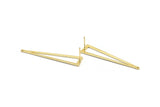 Gold Triangle Earring, 4 Gold Plated Brass Triangle Stud Earrings With 1 Hole (50x11x0.80mm) D1254 A1335 Q1001