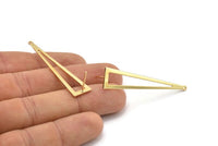 Gold Triangle Earring, 4 Gold Plated Brass Triangle Stud Earrings With 1 Hole (50x11x0.80mm) D1254 A1335 Q1001