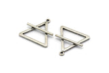 Silver Element Charm, 2 Antique Silver Plated Brass Air Element Symbol Charms With 1 Loop (26x25mm) N1972 H1497