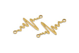 Pirinç Kalp Ritmi Konnektörü, 2 Döngülü 12 Ham Pirinç Kalp Ritmi Şekilli Konnektör (37,5x24x1 mm) E067