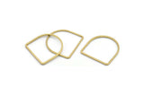 D Shape Rings, 24 Raw Brass D Shape Connectors, Rings  (19x19x1mm) BS 2329