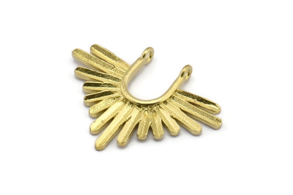 Pirinç Etnik Kolye, 2 Halkalı Ham Pirinç Etnik Takılar, Bulgular (32x24mm) N0812