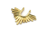 Gold Ethnic Pendant, 2 Gold Plated Brass Ethnic Charms With 2 Loops, Findings (32x24mm) N0812 Q0813