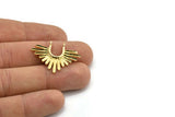 Gold Ethnic Pendant, 2 Gold Plated Brass Ethnic Charms With 2 Loops, Findings (32x24mm) N0812 Q0813