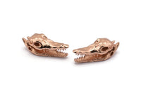 Gül Altın Timsah Kafatası, 1 Halkalı Gül Altın Kaplama Pirinç Timsah Kafatası, Bulgular, Tılsımlar (27x9mm) BS 1878 Q0556