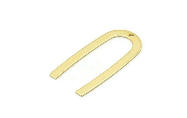 Altın Geometrik Charm, 1 Delikli 6 Altın Kaplama Pirinç U Şeklinde Kolye, Charmlar, Bulgular (27x13x0,50 mm) E019 Q0494