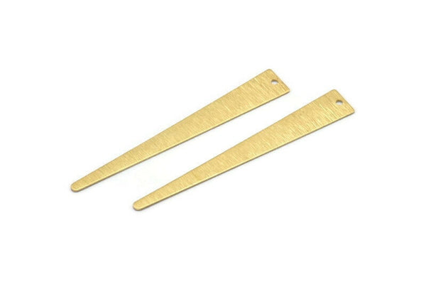 Brass Triangle Charm, 24 Textured Raw Brass Triangle Charms With 1 Hole, Earrings, Findings (48x7x0.50mm) D1092
