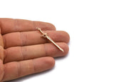 Rose Gold Sword Charm, 2 Rose Gold Plated Brass Sword Charms With 1 Loop, Earrings, Charms Pendants, Findings (46x12mm) N1625 Q0794