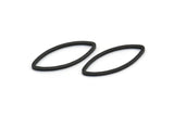 Black Marquise Ring , 50 Oxidized Brass Black Marquise Ring, Connector, Charms (8x20x0.80mm) D0041