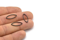 Black Marquise Ring , 50 Oxidized Brass Black Marquise Ring, Connector, Charms (8x20x0.80mm) D0041