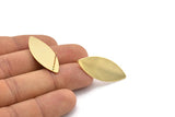 Gold Marquise Earring, 4 Gold Plated Brass Marquise Stud Earrings (35x14x0.45mm) B0098 A1308 H0207