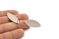 Silver Marquise Earring, 4 Silver Tone Brass Marquise Stud Earrings (35x14x0.45mm) B0098 A1308 H0207