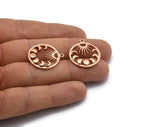 Moon Phases Charm, 2 Rose Gold Plated Brass Crescent Moon Phases Charms With 1 Loop, Pendants, Findings (25x22x2.2mm) N1633 H1050