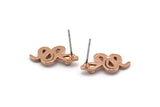 Rose Gold Snake Earring, 4 Rose Gold Plated Brass Snake And Moon Stud Earrings (20x11x3mm) N1612 Q0730