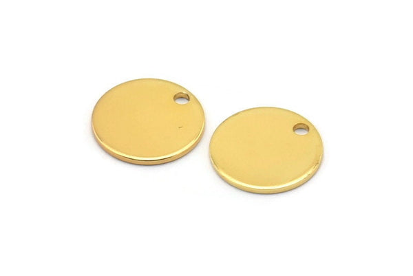 Gold Cabochon Tag, 8 Gold Plated Brass Cabochon Tags With 1 Hole, Stamping Tags (12x0.80mm) M040