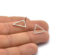 Silver Triangle Earring, 10 Antique Silver Plated Brass Triangle Stud Earrings (16x12x1.2x1mm) BS 1856 A1767