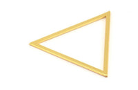 Triangle Gold Charm, 3 Gold Lacquer Plated Brass Triangles (39x35x1mm) E079