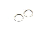 Silver Circle Connector, 24 Antique Silver Plated Brass Circle Rings, Findings (12x0.80mm) A2577