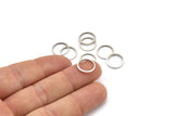 Silver Circle Connector, 24 Antique Silver Plated Brass Circle Rings, Findings (12x0.80mm) A2577