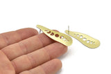 Brass Irregular Earring, 6 Raw Brass Moon Phases Patterned Irregular Shaped Earrings (43x14x0.80mm) M03301 A2875
