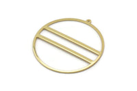 Gold Circle Charm, 2 Gold Plated Brass Circle Charm Earrings With 1 Loop, Pendants, Findings (45x43x1mm) D0724 Q0770